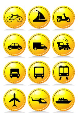 Transportation icons clipart