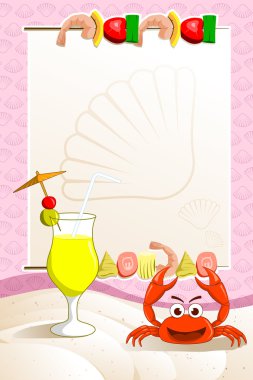 Seafood restaurant menu clipart