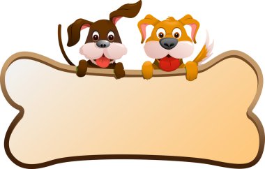 Dogs with banner clipart