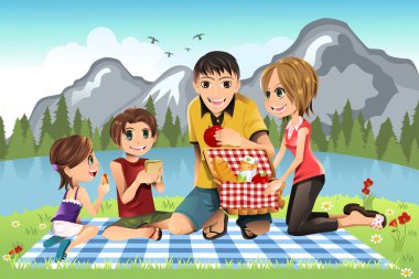 Family picnic clipart