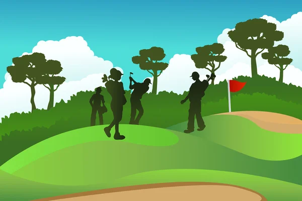 Jugadores de golf — Vector de stock