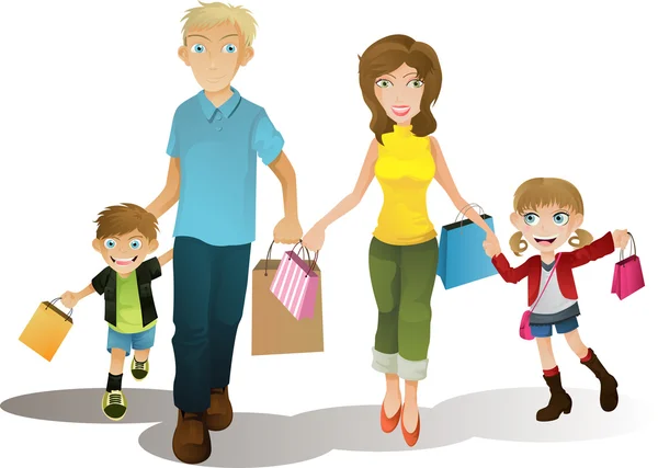 Famille shopping — Image vectorielle