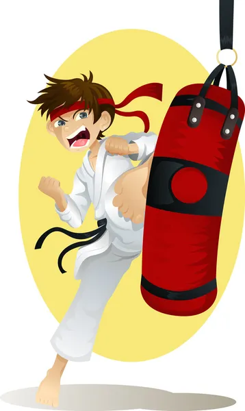 Practicar karate — Vector de stock