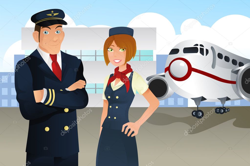 Pilot and stewardess