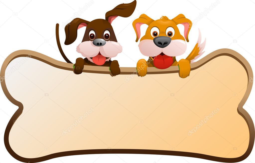 Dogs with banner