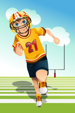 Boy playing football clipart