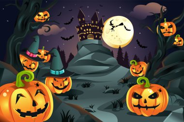 Halloween pumpkins background clipart