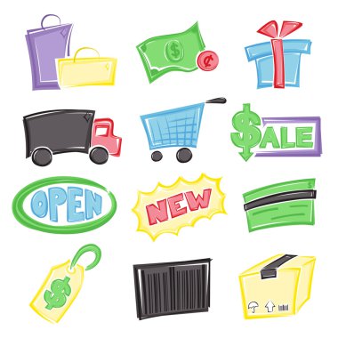 Shopping icons clipart