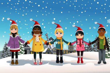 Christmas children clipart