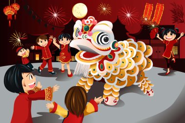 Chinese New Year celebration clipart