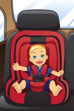 Boy in car seat clipart