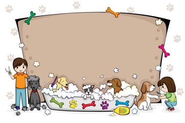 Pets grooming salon banner clipart