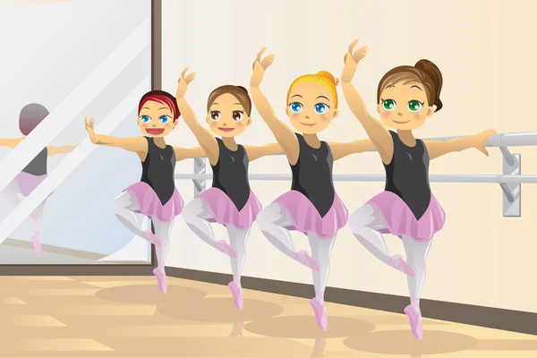 Ballerina tjejer — Stock vektor