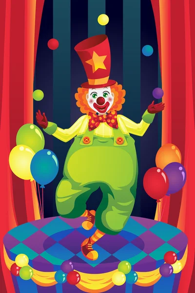 Clown sur scène — Image vectorielle