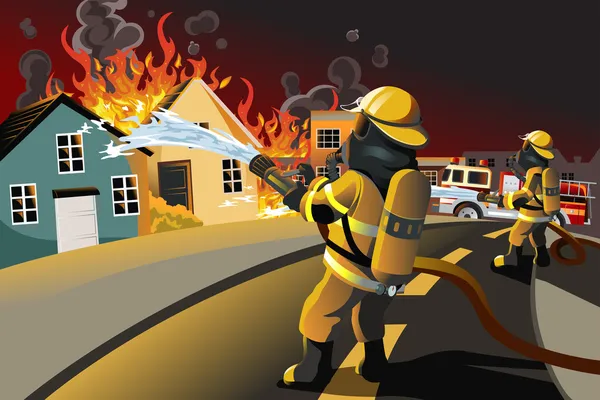 Pompiers — Image vectorielle
