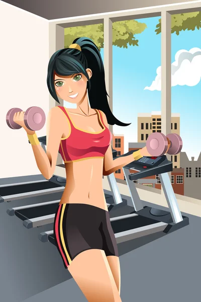 Girl exercising — Stock Vector
