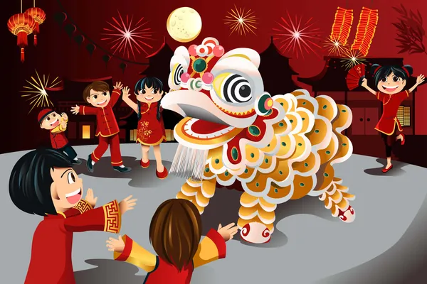 Čínská oslava nového roku — Stockový vektor