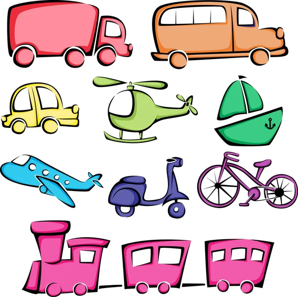 Transportation vehicles icons — Stock Vector