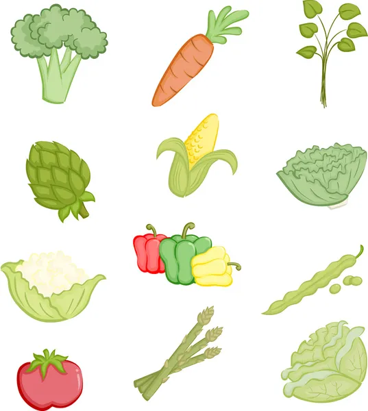 Iconos de verduras — Vector de stock