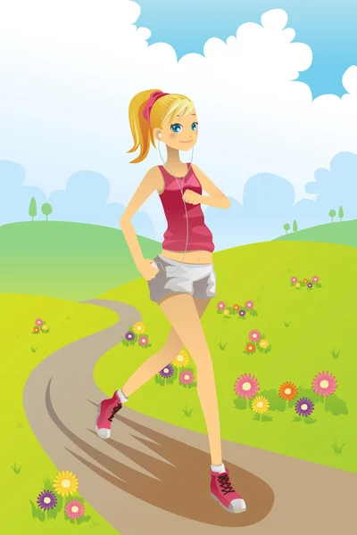 Κορίτσι που τρέχει — Διανυσματικό Αρχείο
