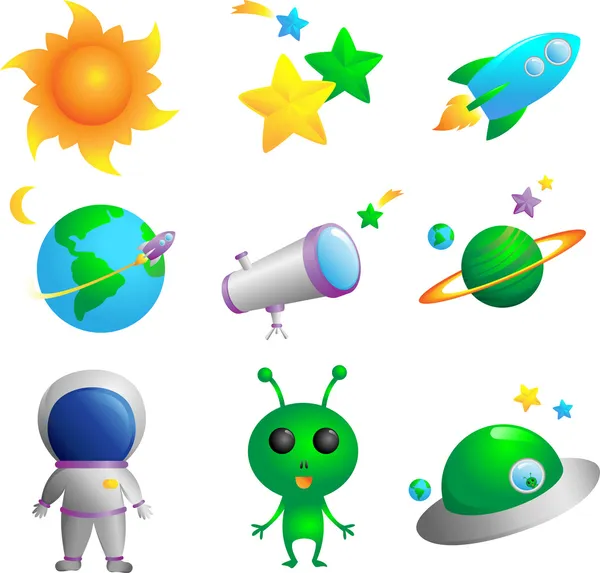 Iconos de Astronomía — Vector de stock