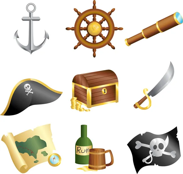 Icone dei pirati — Vettoriale Stock