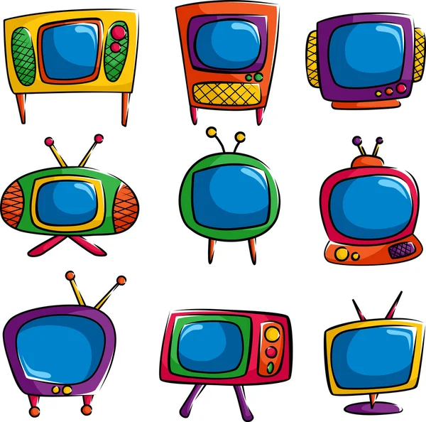 Televisie pictogrammen — Stockvector