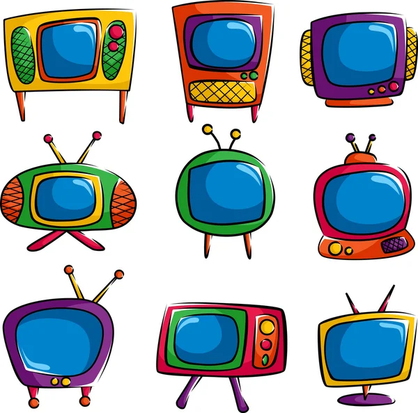 Iconos de televisión — Vector de stock