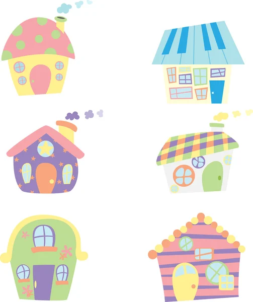 Cute houses icons — Stock Vector