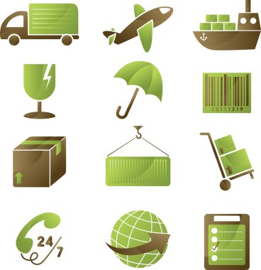 Shipping icons clipart