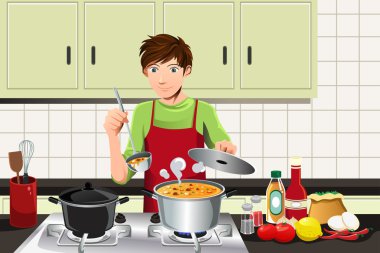 Man cooking clipart