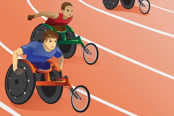 Course en fauteuil roulant — Image vectorielle