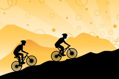 Mountain bikers clipart