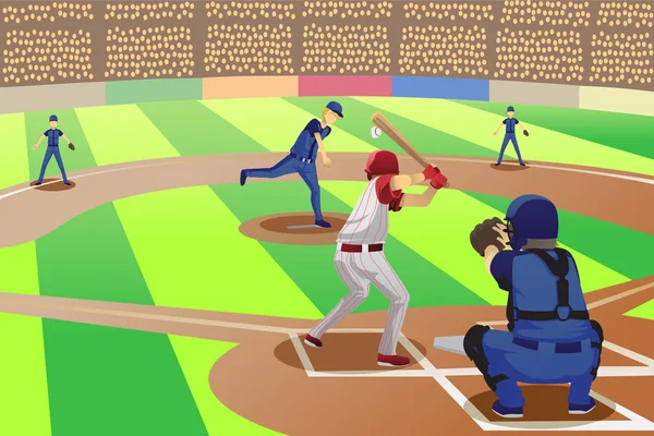 เกมเบสบอล — ภาพเวกเตอร์สต็อก