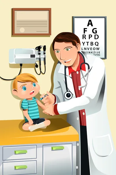 Pediatrician with child Vector Graphics