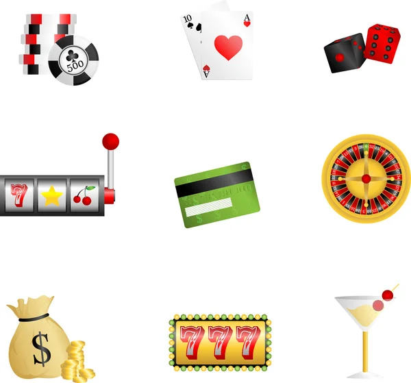 Ikony gier hazardowych — Wektor stockowy