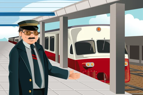 Train conductor — Stock Vector