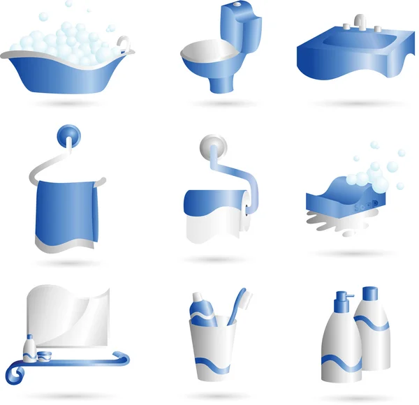 Icônes salle de bains — Image vectorielle