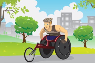 Wheelchair athlete clipart