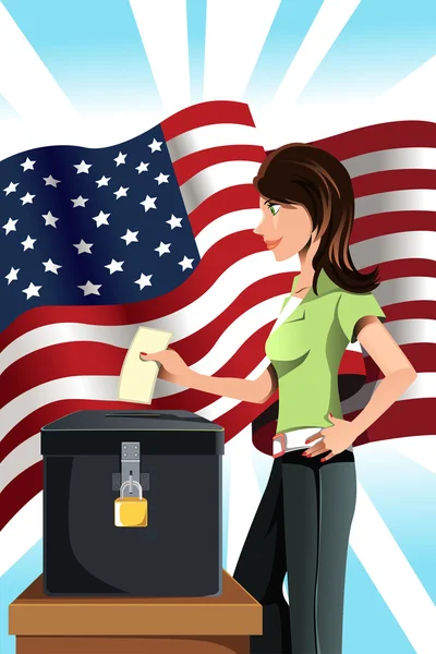Mulher votante —  Vetores de Stock