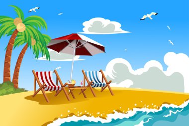 Beach chairs vector