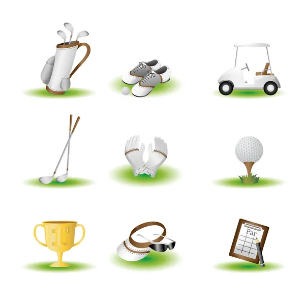 Golf ikony — Stockový vektor