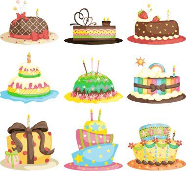 Birthday cakes clipart