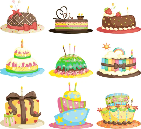 Tortas de cumpleaños — Archivo Imágenes Vectoriales