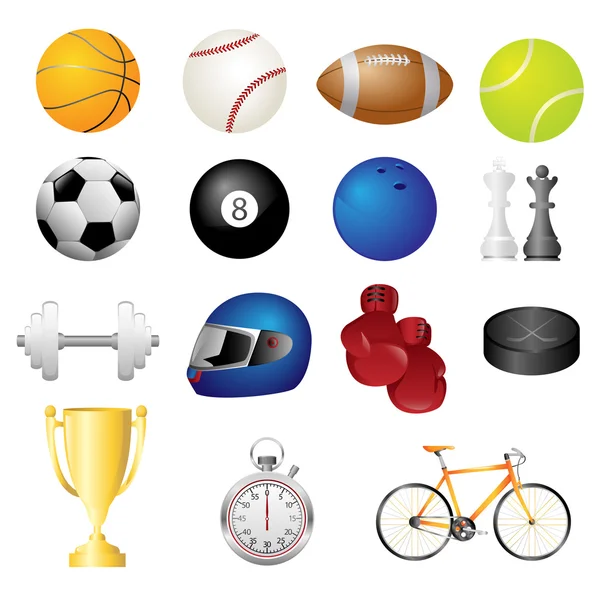 Iconos de artículos deportivos — Vector de stock
