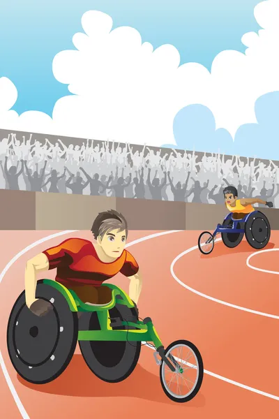 Corrida em cadeira de rodas — Vetor de Stock