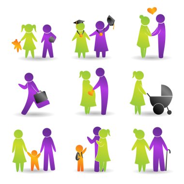 Life events icons clipart