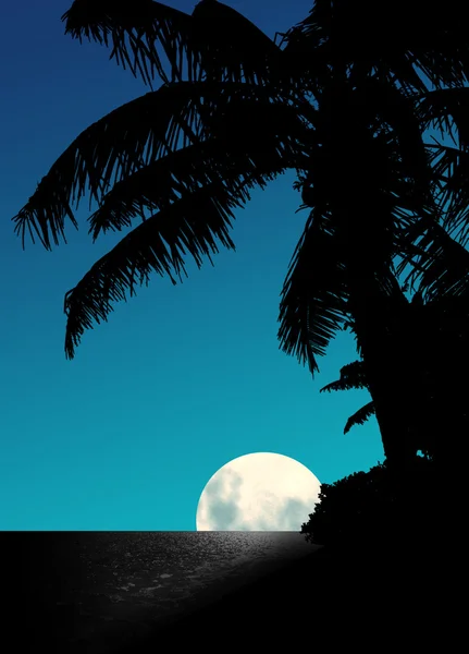 Mavi ay yükselişi — Stok fotoğraf
