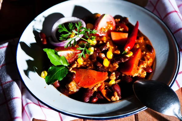Мексиканская кухня - Chili con carne — стоковое фото