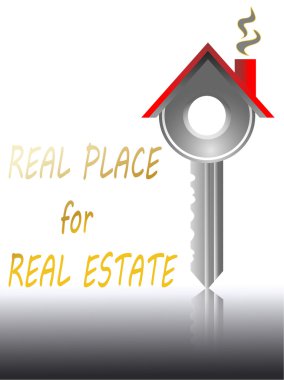 Real estate house key clipart